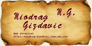 Miodrag Gizdavić vizit kartica